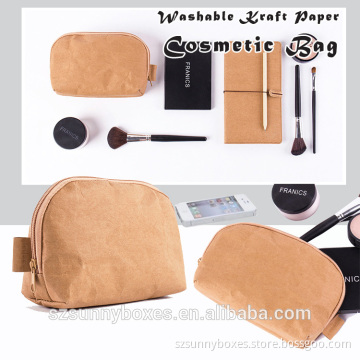 Eco-friendly Tear Resistant Washable Kraft Paper Cosmetic Clutch Bag